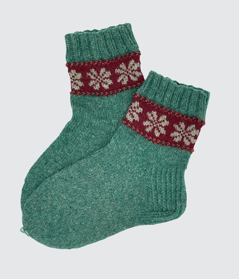 Kalina's hand knitted socks for cold winter nights, camping trips and hikes